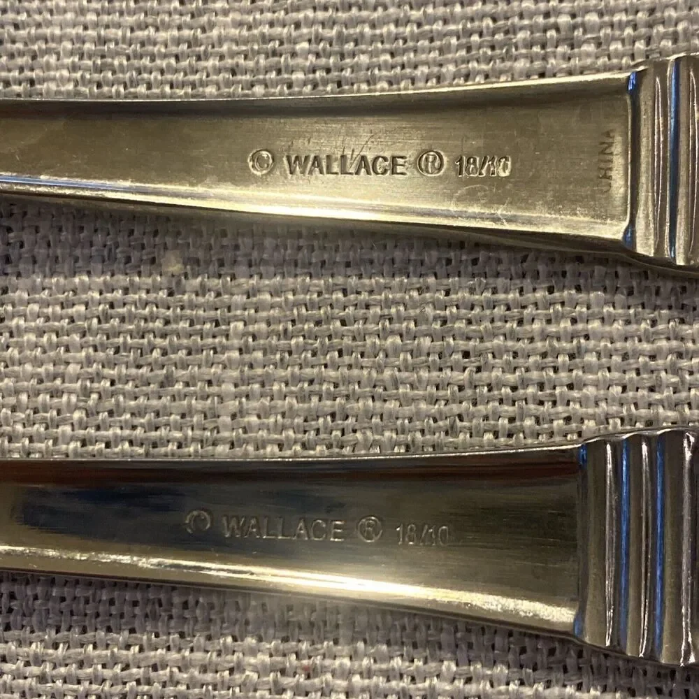 Wallace Zenith Frost sugar spoon and butter knife stainless steel flatware